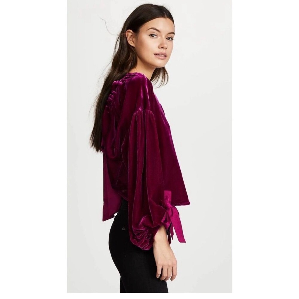 Free People Velvet Blouse with Open Back size Small
